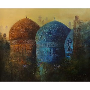 A. Q. Arif, 22 x 28 Inch, Oil on Canvas, Cityscape Painting, AC-AQ-478